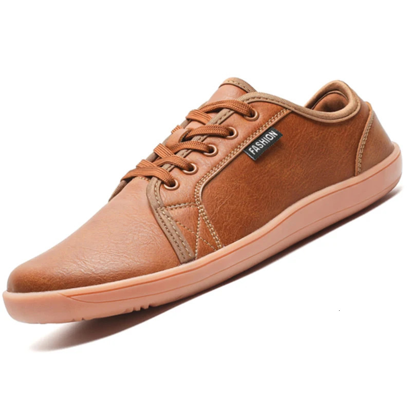 Men Shoes Wide Barefoot for Minimalist Split Leather Casual Breathable Comfortable White Walking Sneakers 250526