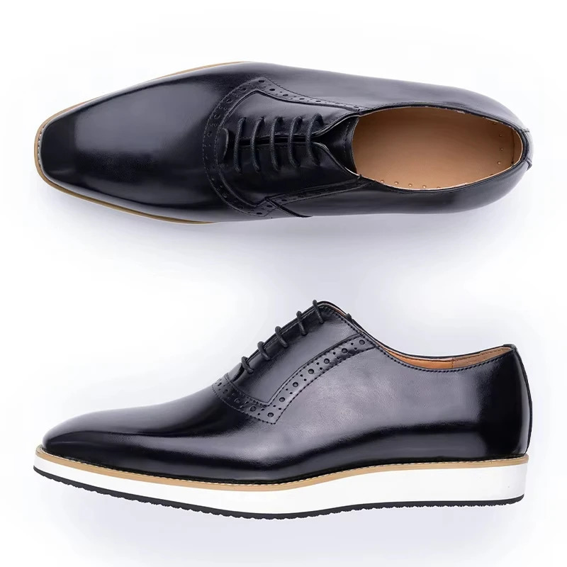 Wholesale Men Shoes Leisure Fashion Business Sneaker Handmade By Genuine Leather Casual Formal Rubber Bottom Oxfords Shoes 250526