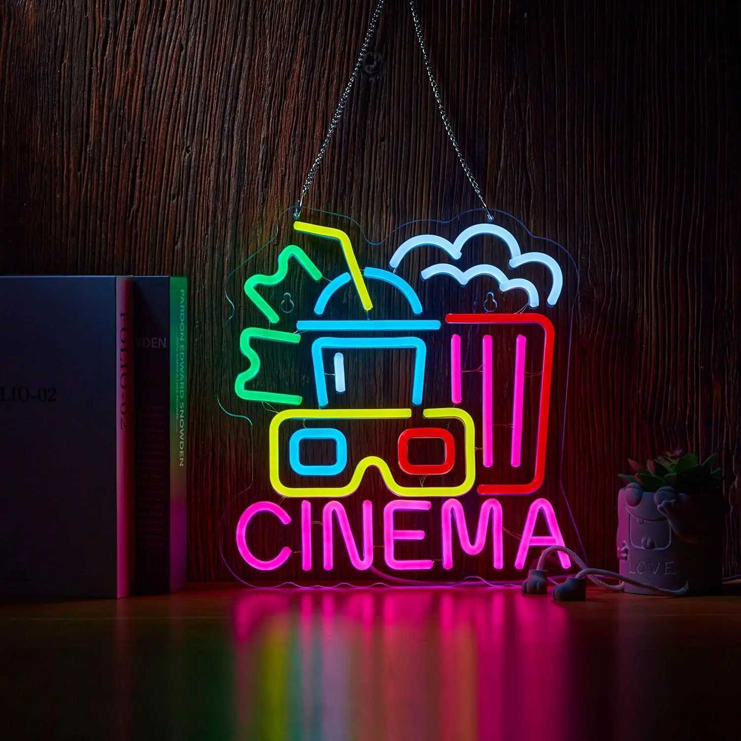 Cinema USB Powered LED Neon Sign Dimmable Neon Light Wall Decor For Room Decor Party Birthday Handmade Gift Theater Art Film W250526
