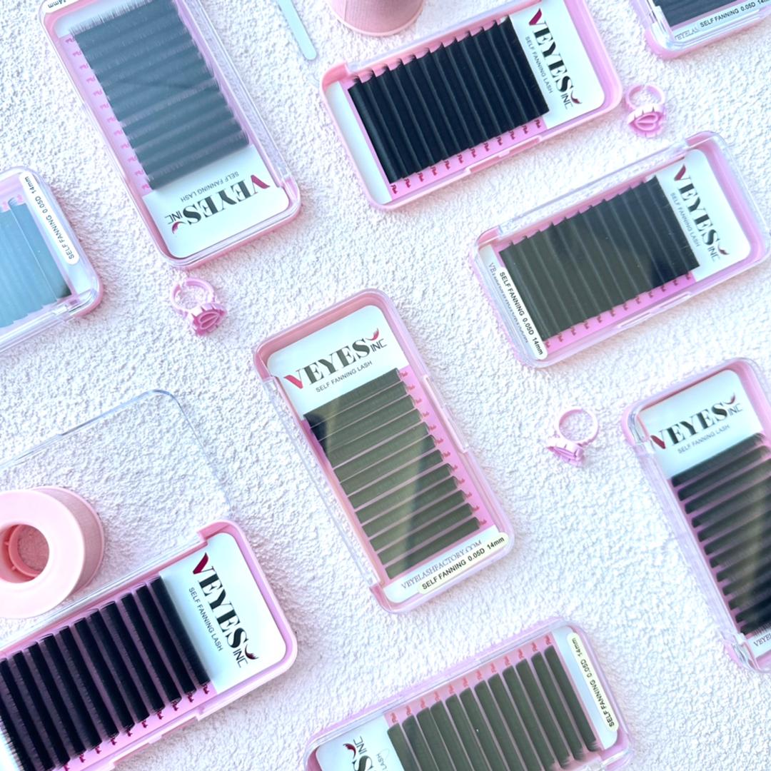 VEYES 0.03 0.05 0.07 8-25mm Cc Dd Curl Individual Mink Extension Private Label Cashmere Eyelash Extensions Lash Tray