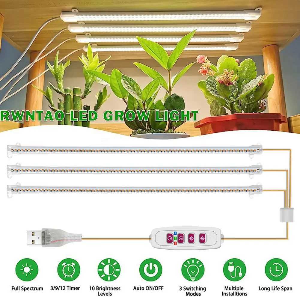 1/2/3/4 LED Grow Light Strips for Indoor Plants USB Full Spectrum Phyto Lamp Dimmable Timer Seedlings Vegetables Flower Growing LampXJ250526
