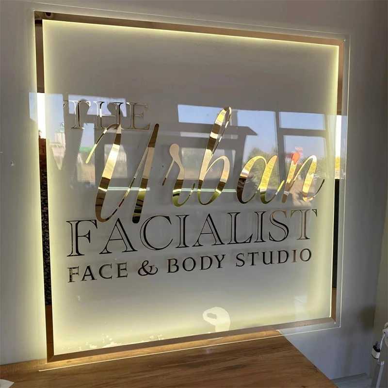 Custom Acrylic Business Sign LED Square Round Business Neon Lights Sign Plaque Neon Circle Name 3D Company Shop Wall Art W250526