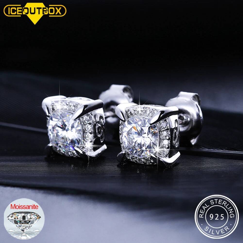 0.8ct Main Stone D Color Moissanite Stud Earrings For Women Top Quality 100% Sterling Sier Sparkling Wedding Jewelry Gifts