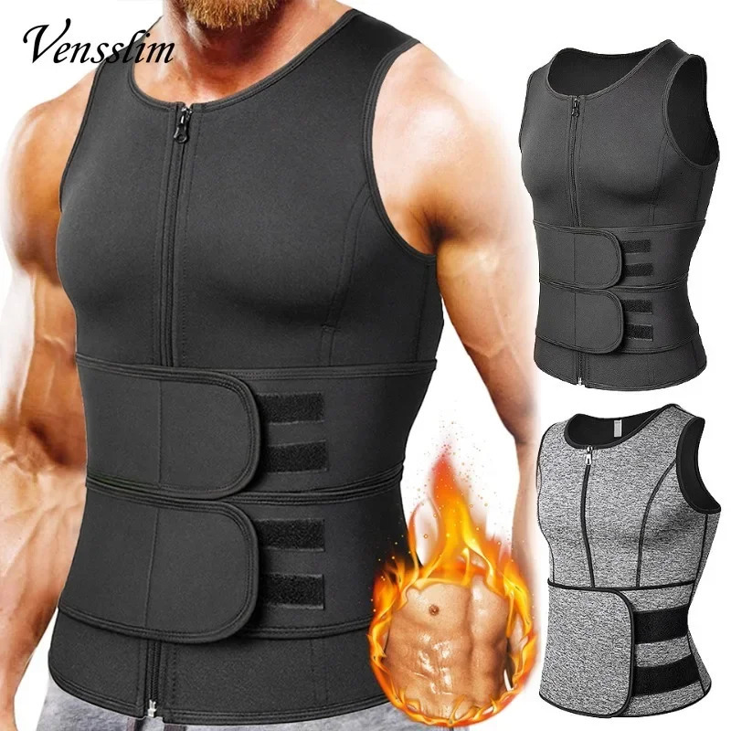 Vensslim Men Body Shaper Waist Trainer Vest Slimming Shirt Sauna Sweat Compression Undershirt Shapewear Fat Workout Tops 250519