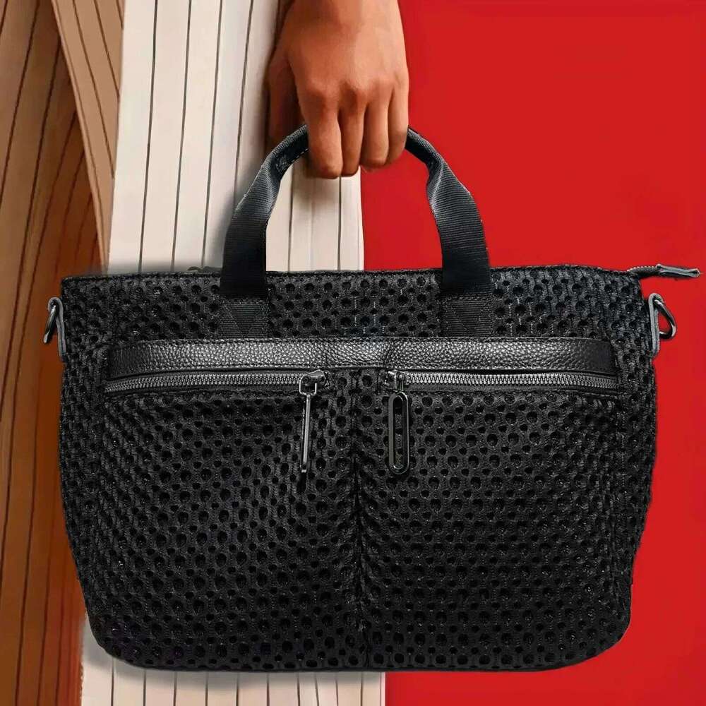 Women's Bags Designer Fashionable Casual Women's Mesh Handbag, Lightweight And Multi Pocket Splicing Handbag Suitable For Daily Use
