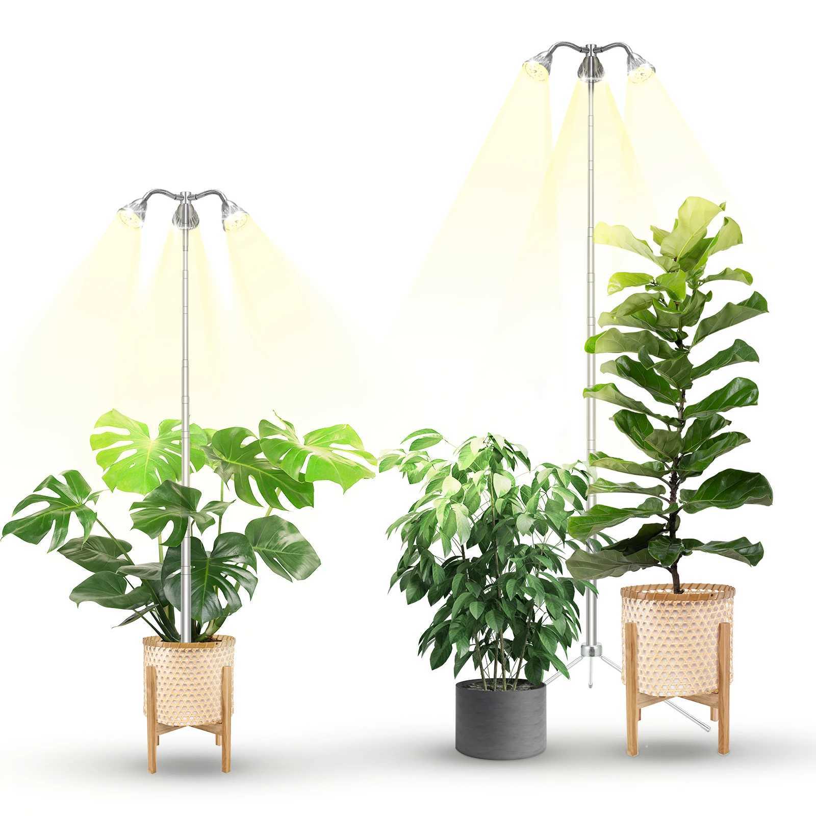 Grow Lights for Indoor Plants Full Spectrum with Detachable Tripod Stand 10-55 Inches Height Adjustable Aluminum Alloy Indoor PXJ250526