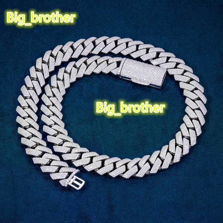 Custom Iced Out High Quality 925 Sterling Silver 4-ROW MOISSANITE CUBAN LINK CHAIN