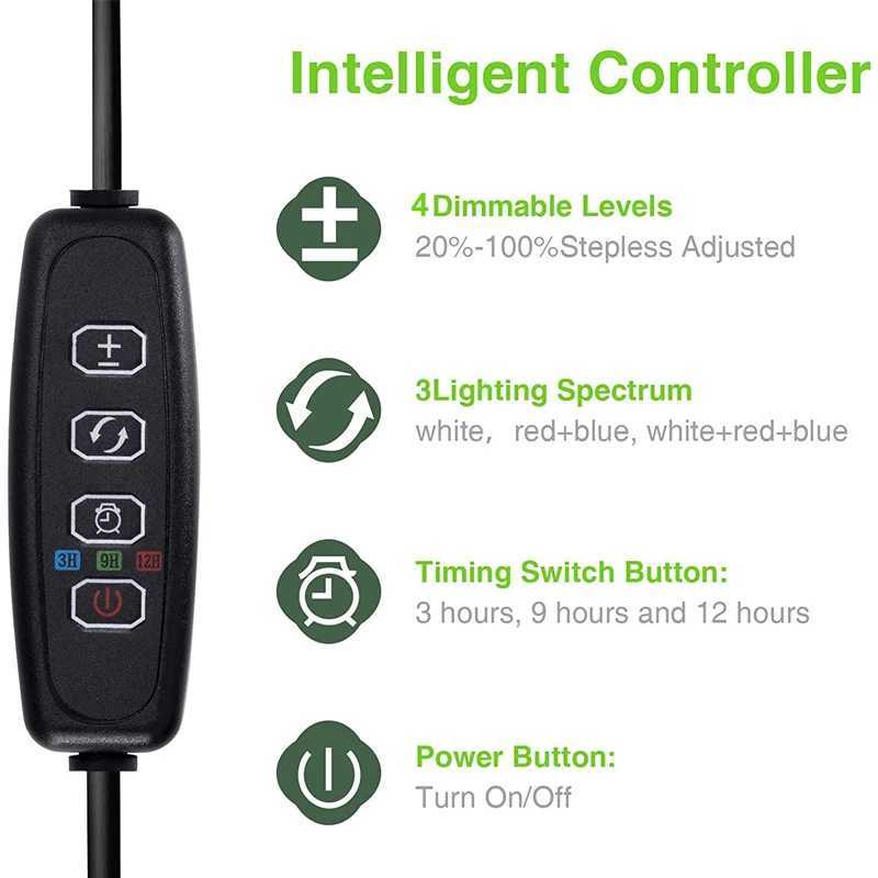 Plant Grow Light LED Growing Lamp Full Spectrum for Indoor Plants Height Adjustable Auto Timer 5V Idea for Small Plant LightXJ250526