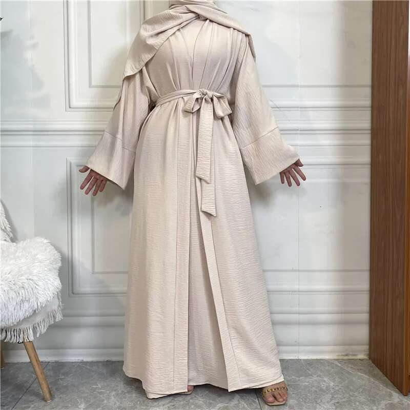 Abaya Women Muslim Long Dresses African Open Kaftan Dubai Turkey 2 Piece Set Islam Morocco Clothing Caftan Fashion Modest