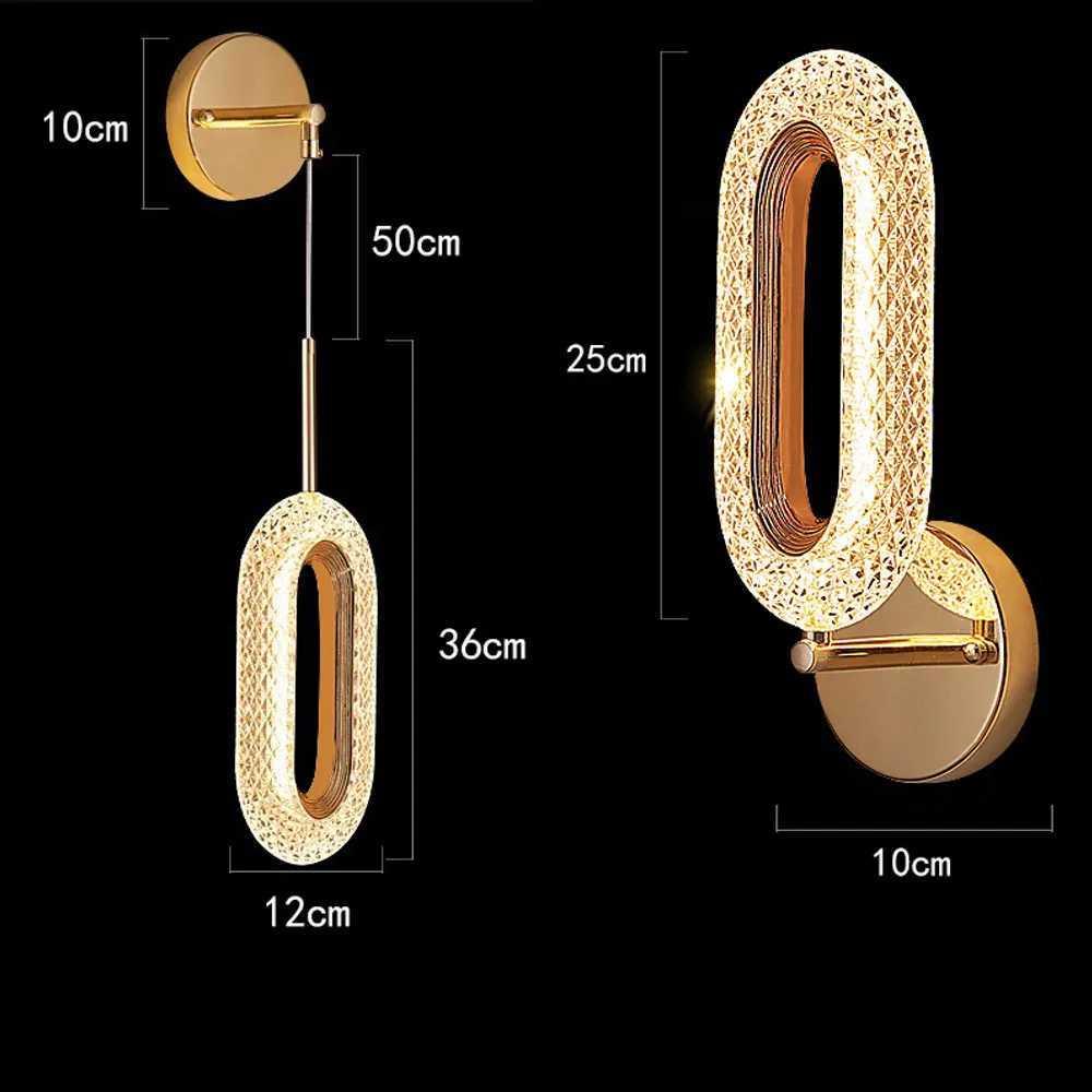 Luxurious Ellipse LED Wall Lamp AC110V-260V 12W Corridor Balcony Creative Staircase Bedroom Bedside Crystal Texture Wall LightXJ250526