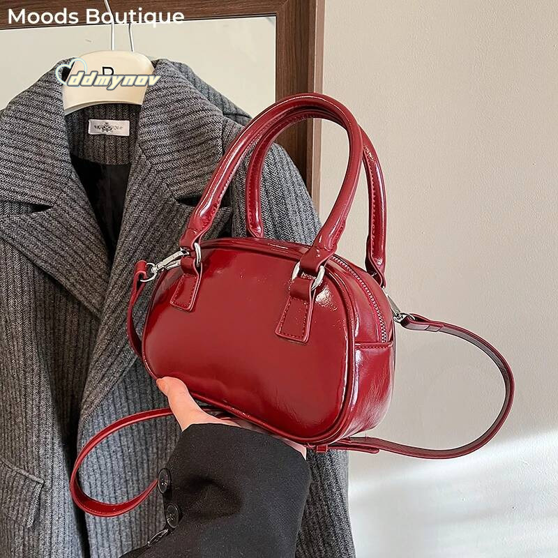 Red Color Top-handle Bags For Women Vintage Small Pillow Shoulder Cross Body Bag 2024 Designer Purses And Handbags ddmynov