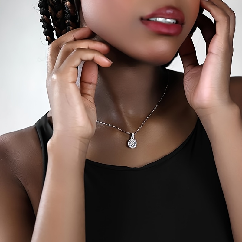 VOBIPY Jewelry Set Necklace for Women Dainty Cubic Zirconia Trendy Pendant Necklace Earrings Ring Jewelry Set Adjustable