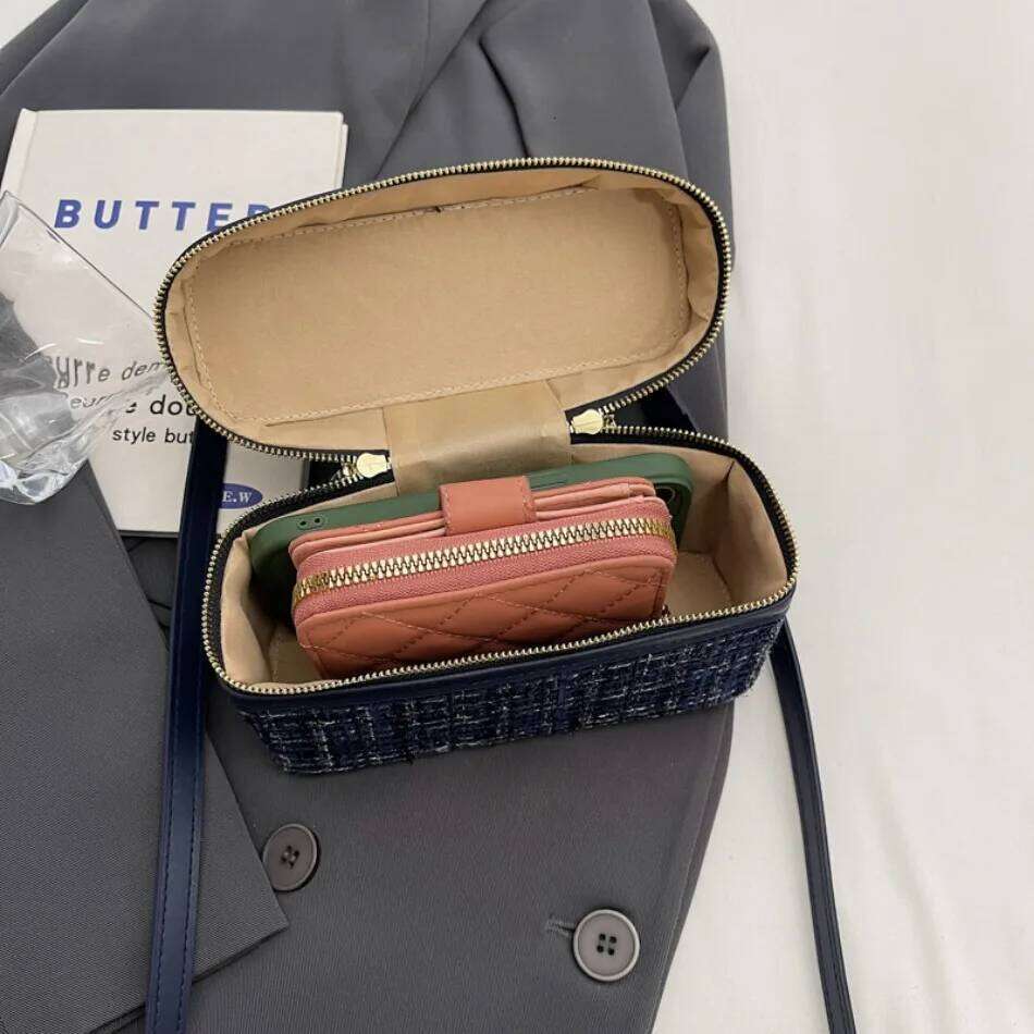 Women's Bags Designer Vintage Woolen Box Handbags Designer Shoulder Crossbody Bags For Women New Square Chains Sling Bag Clutch Lady