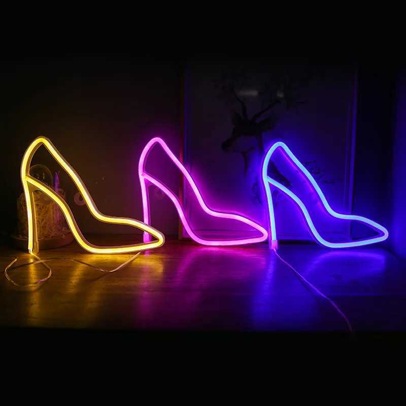 High heels LED Neon Sign USB/Battery Powered LED Light for Bedroom Room Decoration Gift Night Light Decoration Party Holiday W250526
