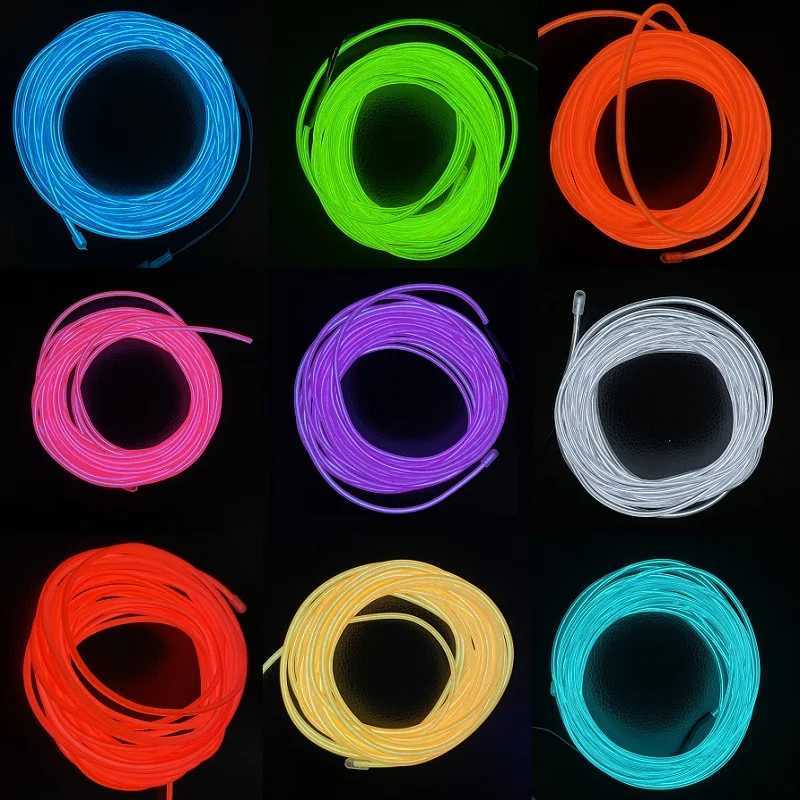 1m 3m 5m Glow EL Wire Neon Cable for Christmas Dance Party DIY Costumes Multicolor Illuminated Light AA Battery Lamp LED Strip W250526