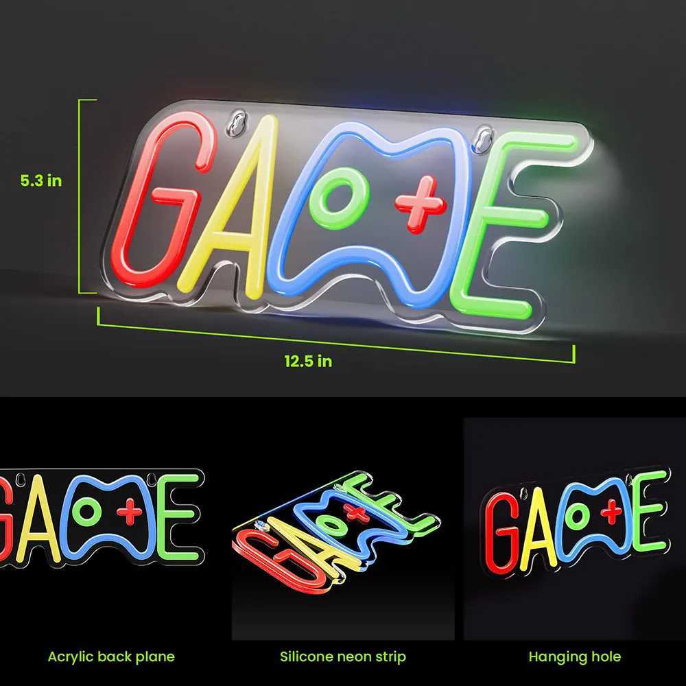 GAME Neon Sign Dimmable LED Neon Signs Wall Decor USB Powered Game Neon Lights LED Light Kids Gamer Gift For Birthday Christmas W250526