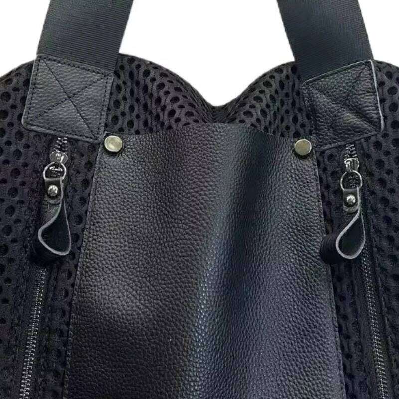 Women's Bags Designer Ladies' Fashionable Nylon Mesh Ed Tote Bag With Large Capacity Retro Casual Splicing Single Shoulder Handbag