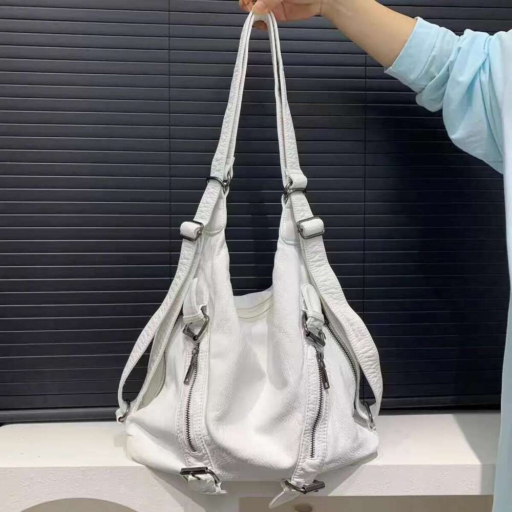 MBTI Vintage Womens Shoulder White Korean Popular Fashion Tote Bag Large Capacity Solid Color Y2k Female Casual Backpacks
