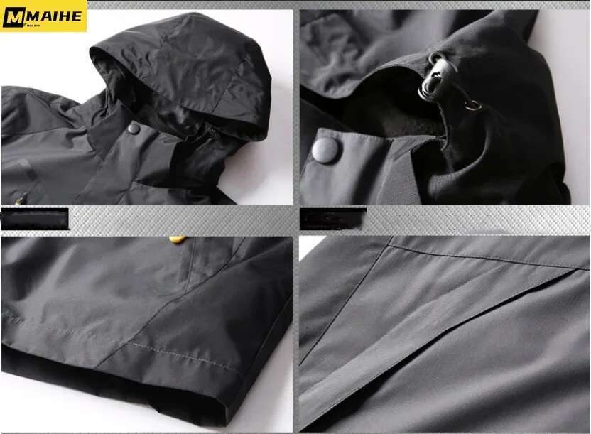 Winter 2 In 1 Warm Sportwear Ski Camping Coat Softshell Waterproof Outdoor Jacket Men Windbreaker Climbing Hiking Coats