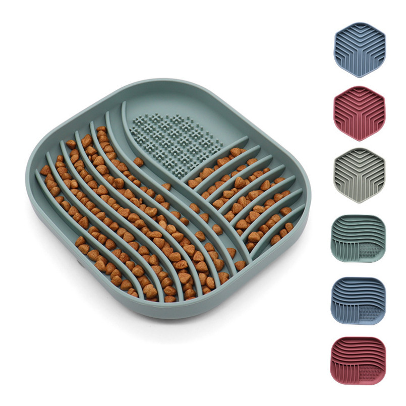 Slow Feeder Dog Bowls Lick Mat For Cat Dog Slow Food Plate Bowl Dog Toys Pet Supplies Puppy Essentials Silicone Food Anti-Choke Anti-Spill Slow Feedin