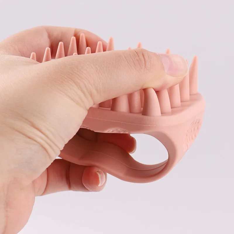 Silicone hair wash brush scalp massage silicone comb square thin hair wash brush R250526