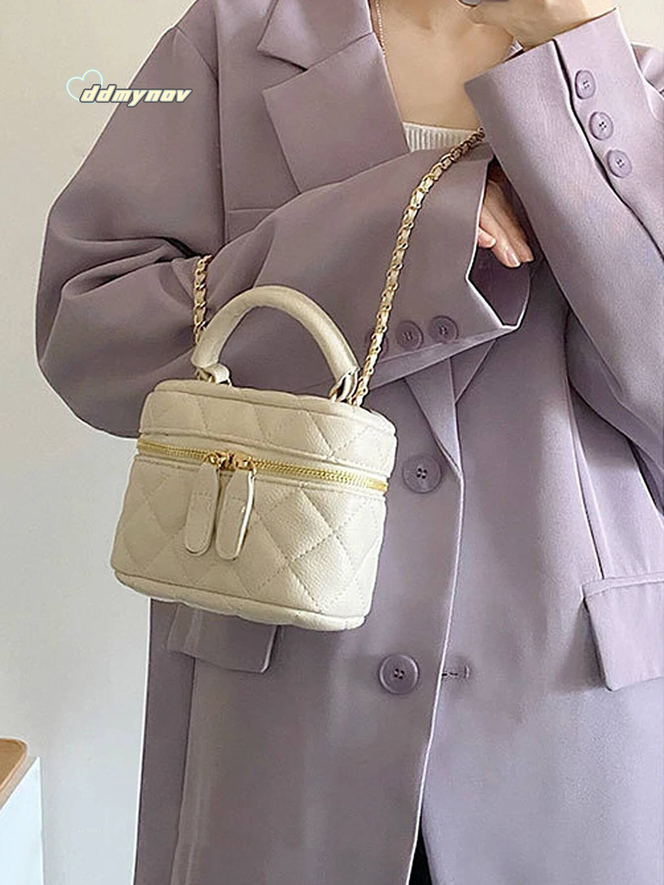 New Quilted Chain Dia Checkered Crossbody Fashion Mini Designer Handbag High Quality PU Women's Small Bag ddmynov