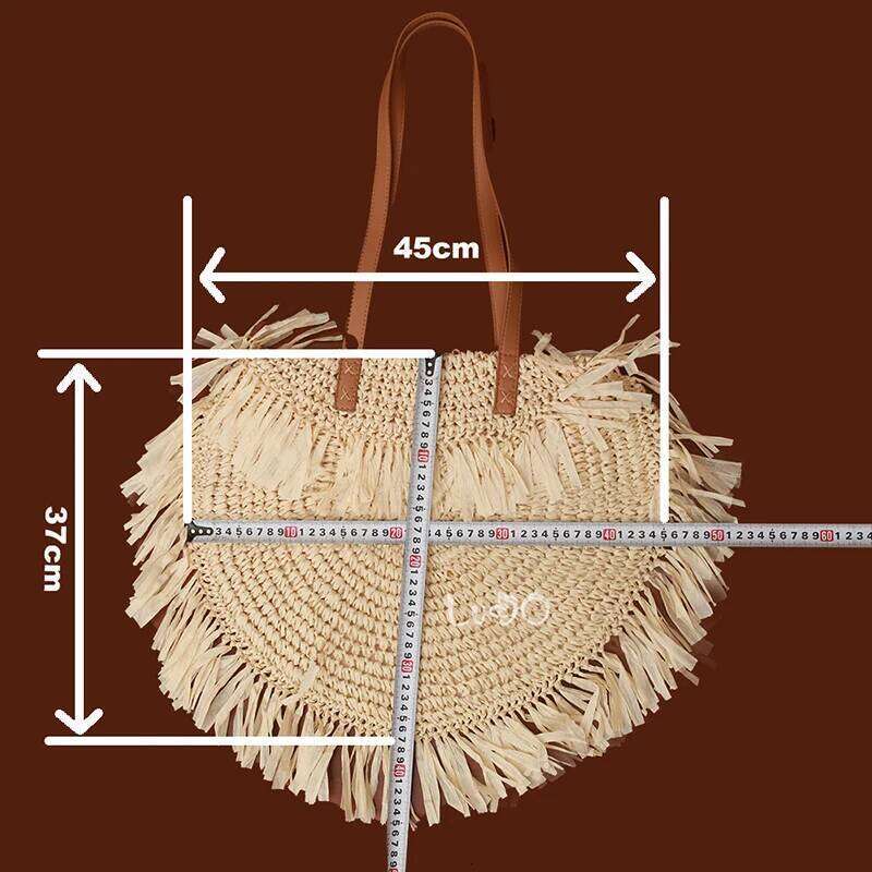 Shoulder Bags for Women 2025 Female Ins Summer Big Capacity Paper Handmade Woven Beach Bag Bohemia Bali Handbag