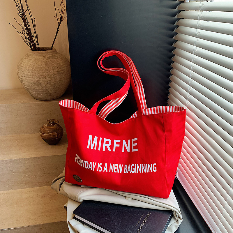 2025 New Korean Large Capacity Casual for Women Lazy Style Letter Ins Tote Commuter Shoulder Bag