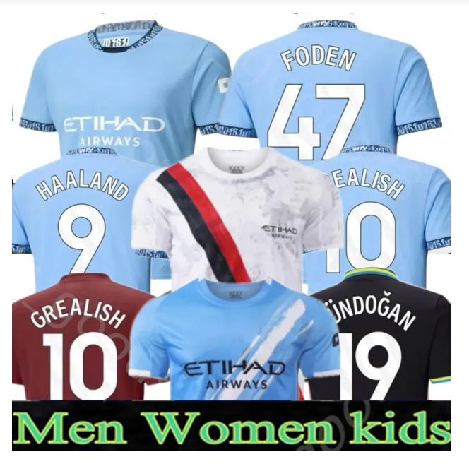 2025 26 HAALAND Man CityS Soccer Jerseys 2024 25 Player Fans GREALISH FODEN STERLING Football Shirt DE BRUYNE GESUS BERNARDO MAHREZ Maillot Foot Men Kids Kits