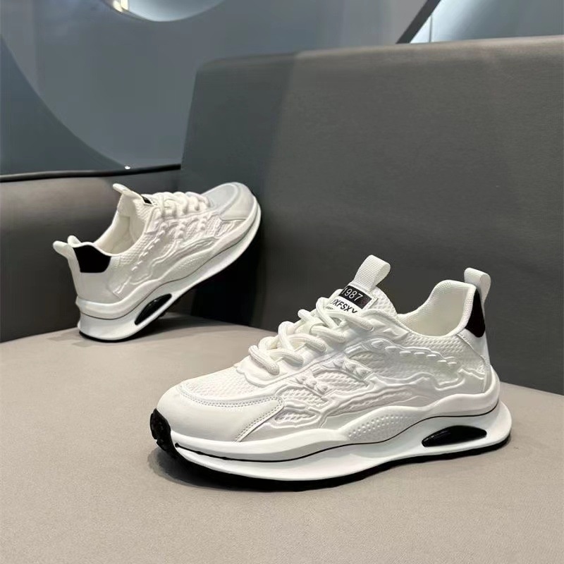 Hot selling free shipping summer men new thick soled sports and leisure running dad breathable mesh shoes 39 44 black