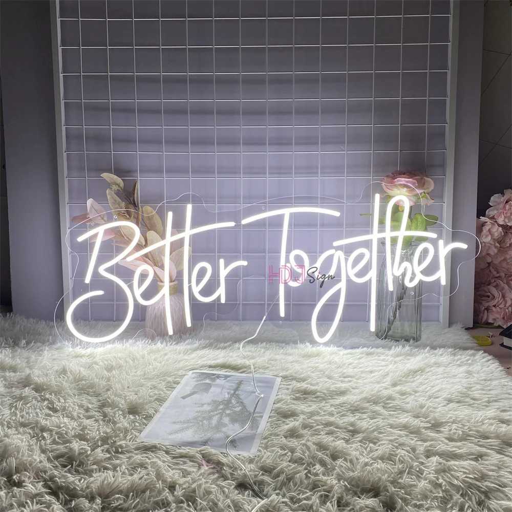 Better Together Neon LED Sign Bedroom Wedding Birthday Decoration Night Lights USB Boardsign Sign Room Wall Party Decor W250526
