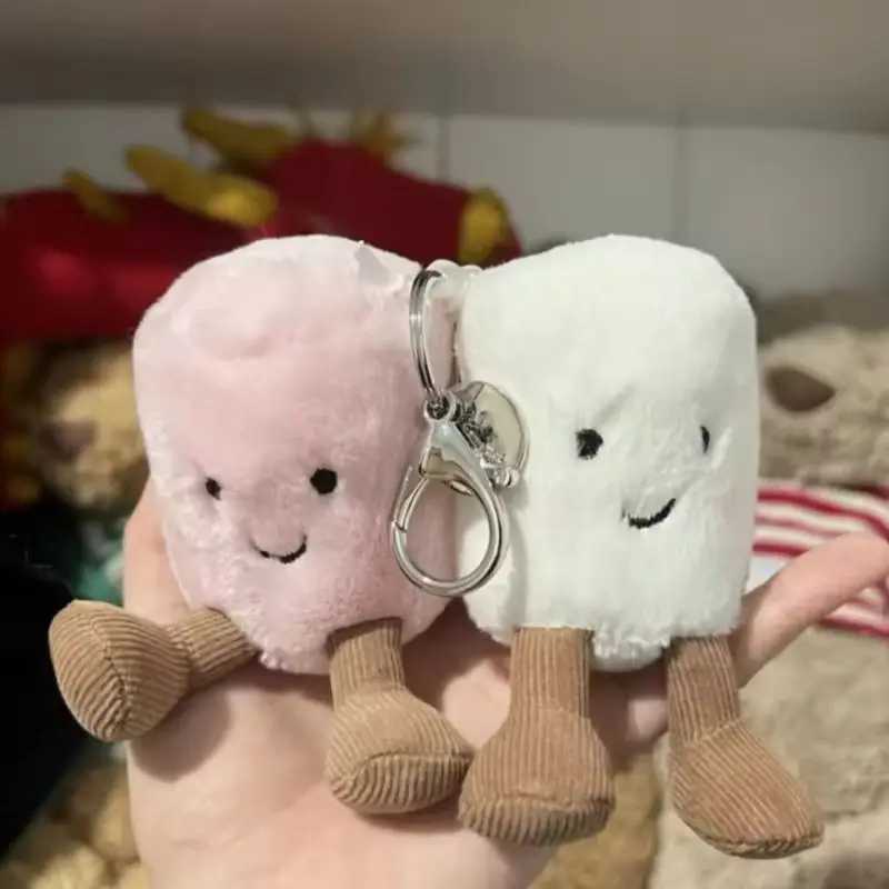 New Jelly Cat Fun Marshmallow Keychain Cotton Candy Two Tone Cute Soft Two Tone Doll Keychain Bag Pendant Girls Gift XJ250524