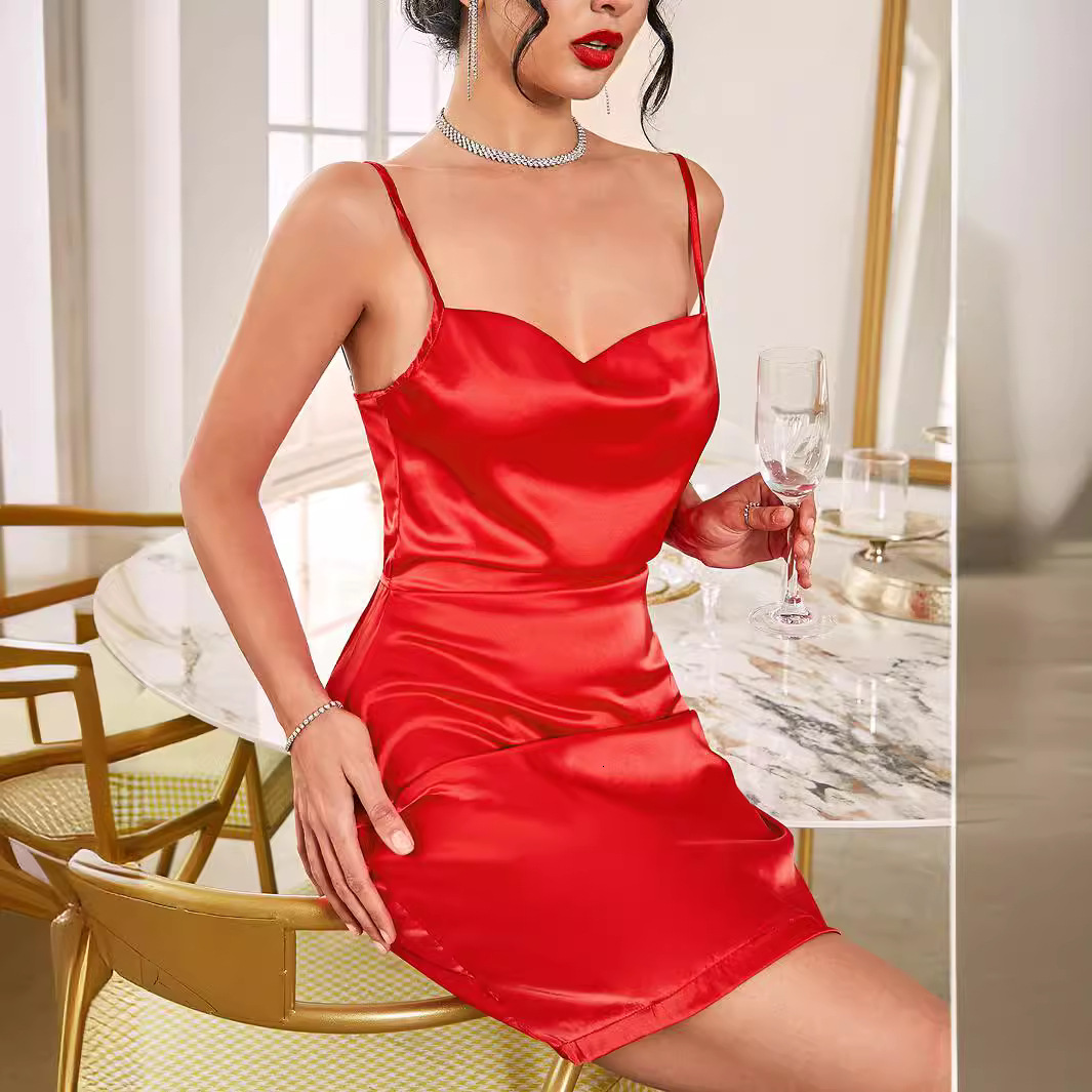 Subtle Design Style Sexy Solid Color Strap Skirt Summer New Short Skirt Womens Wear