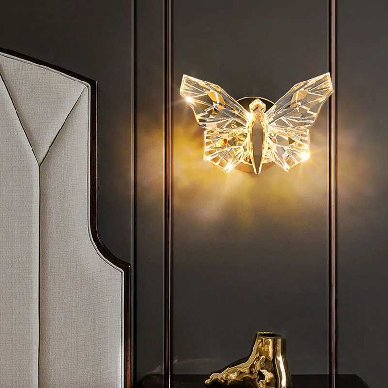Nordic LED Butterfly Wall Lamp Indoor Lighting Bedside Wall Sconce Lamp For Living Room Corridor Stairs Hanging Light DecorationXJ250526