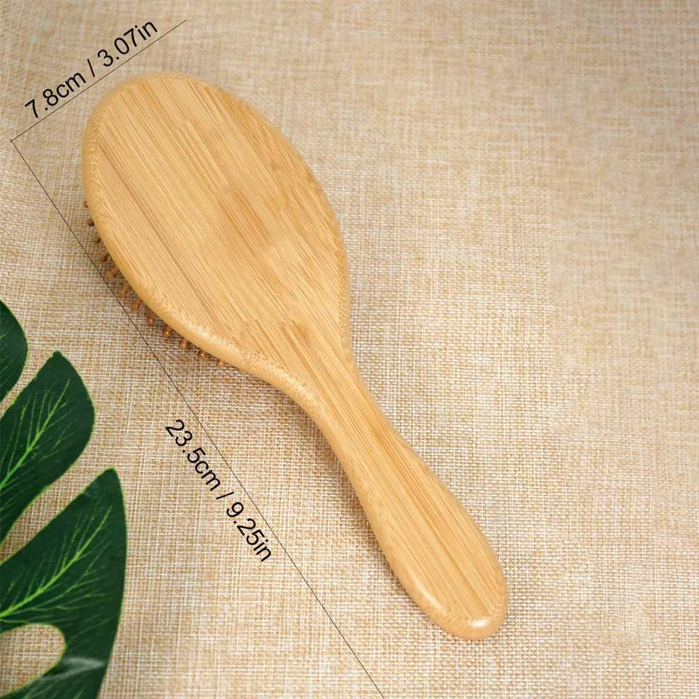 1pc Premium Bamboo Hair Brush Set with Elegant Gift Box Wide-Tooth Detangler Scalp Massager for Men/Women R250526