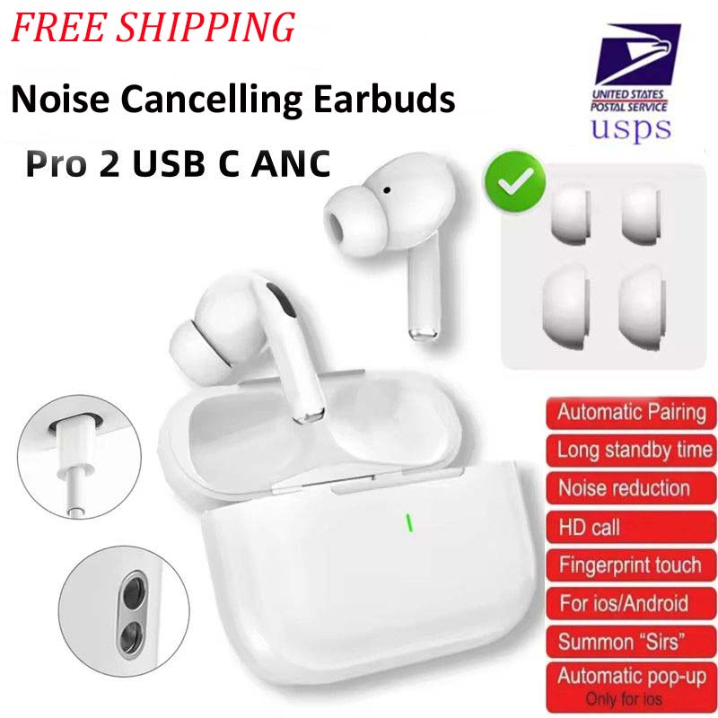 ANC Earphones Pods Pro 2 ANC USB C tws earbuds Pods 4th Gen Wireless Bluetooth Earphone Pods 2nd gen 3rd gen Headphone Handfree Headset For Xiaomi iPhone