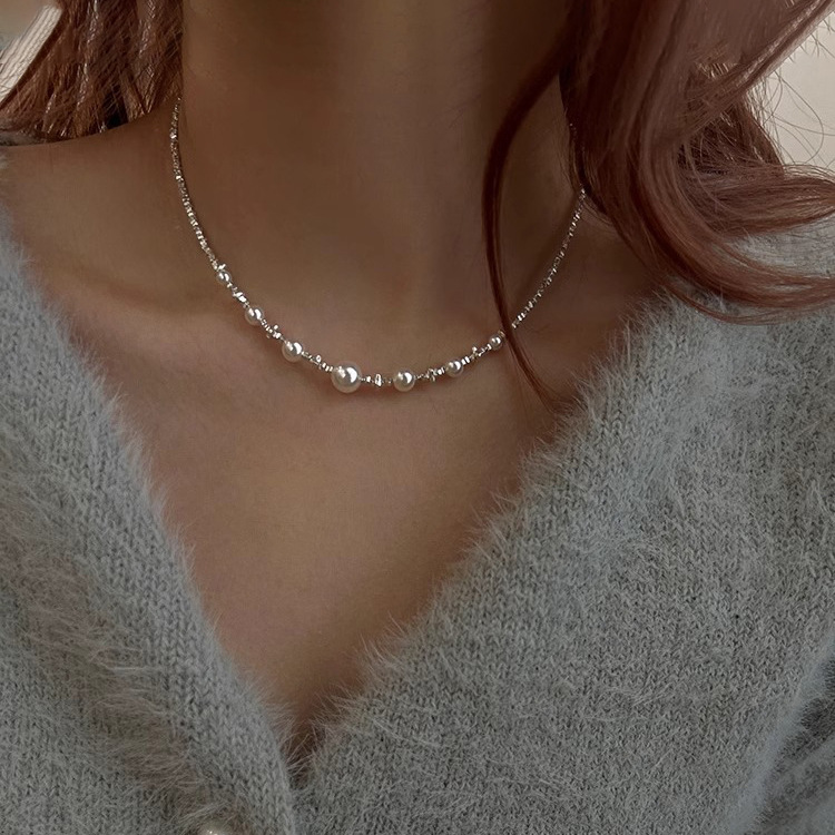 Chic Womens Gypsy-Inspired Beaded Necklaces Intricate Pearl Stardust Charm Accessory