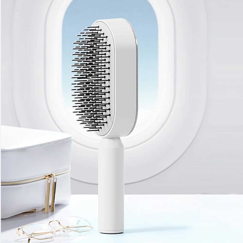 Airbag Massage Combs Self Cleaning Hair Brush Anti-static Wet Dry Curly Detangler Hairbrush Women Hairdressing Styling Hair Tool R250526