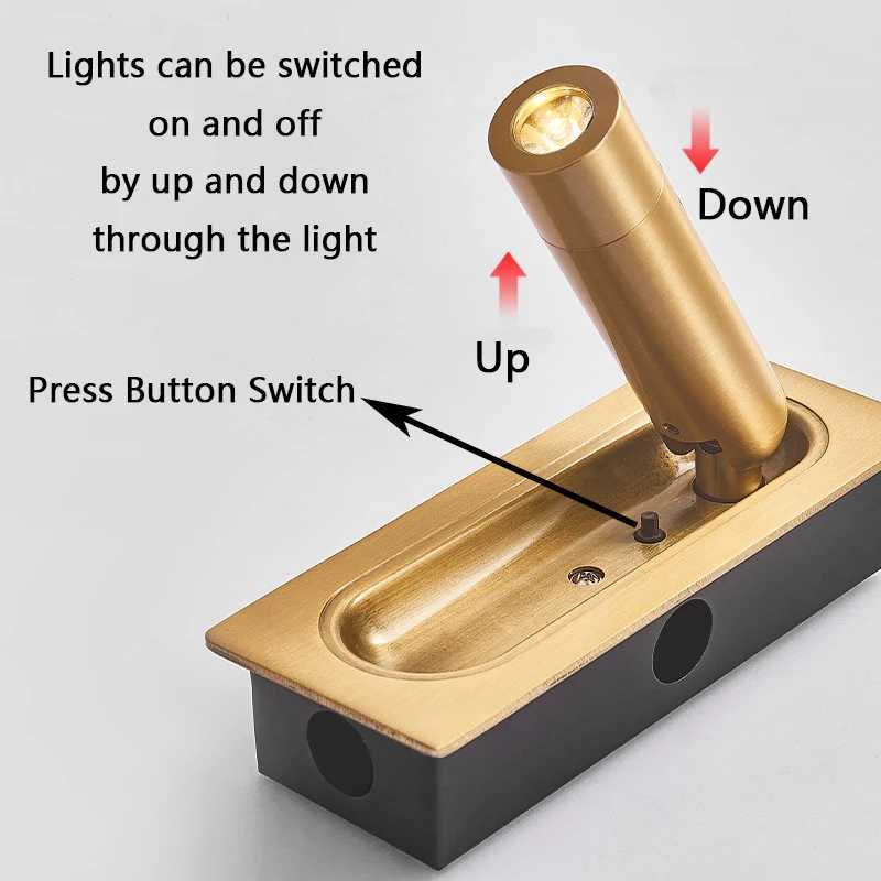 Embedding mounted led headboard wall lights bedroom bedside lamp 3W led wall lamp led reading wall light for hotel home villaXJ250526