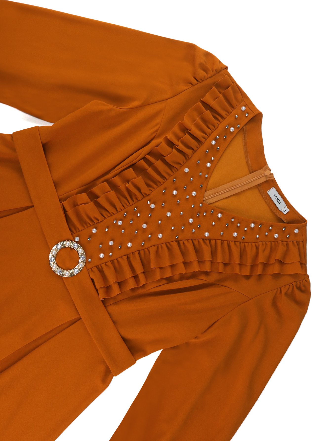 Womens Dress Elegant A-line Luxury Fashion Beading V Neck Long Sleeves MID Length Over Size Party Evening Designer Lady Gowns Summer Fall