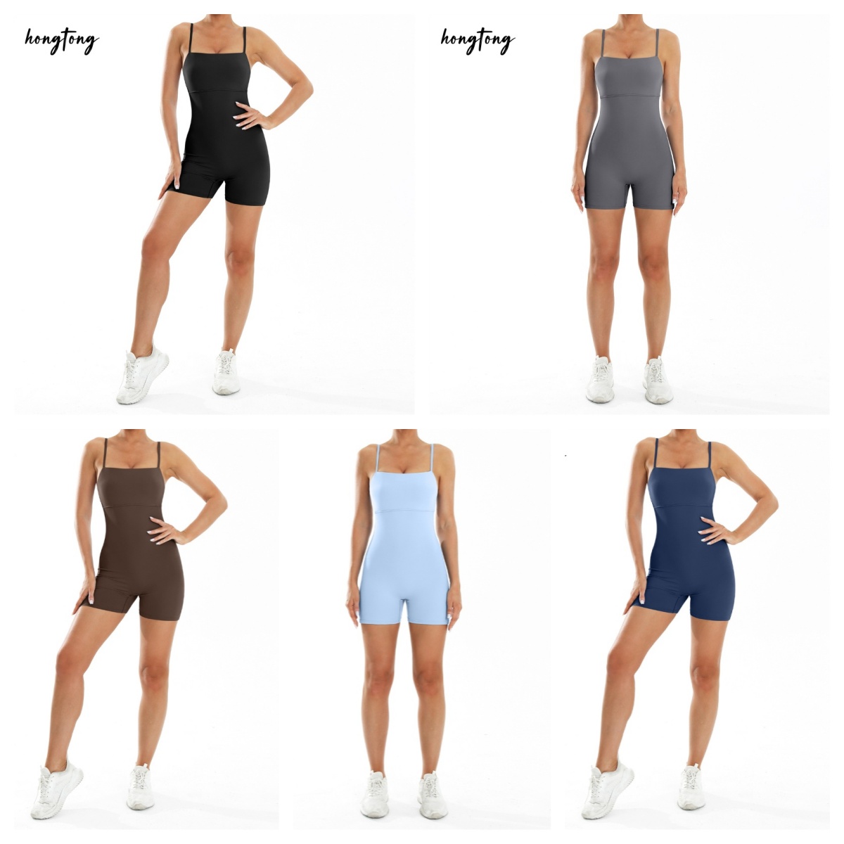 Woman workout sets elastic skinny sleeveless one piece yoga set bodybuilding backless gym clothes breathable moisture wicking quick dry active wear si