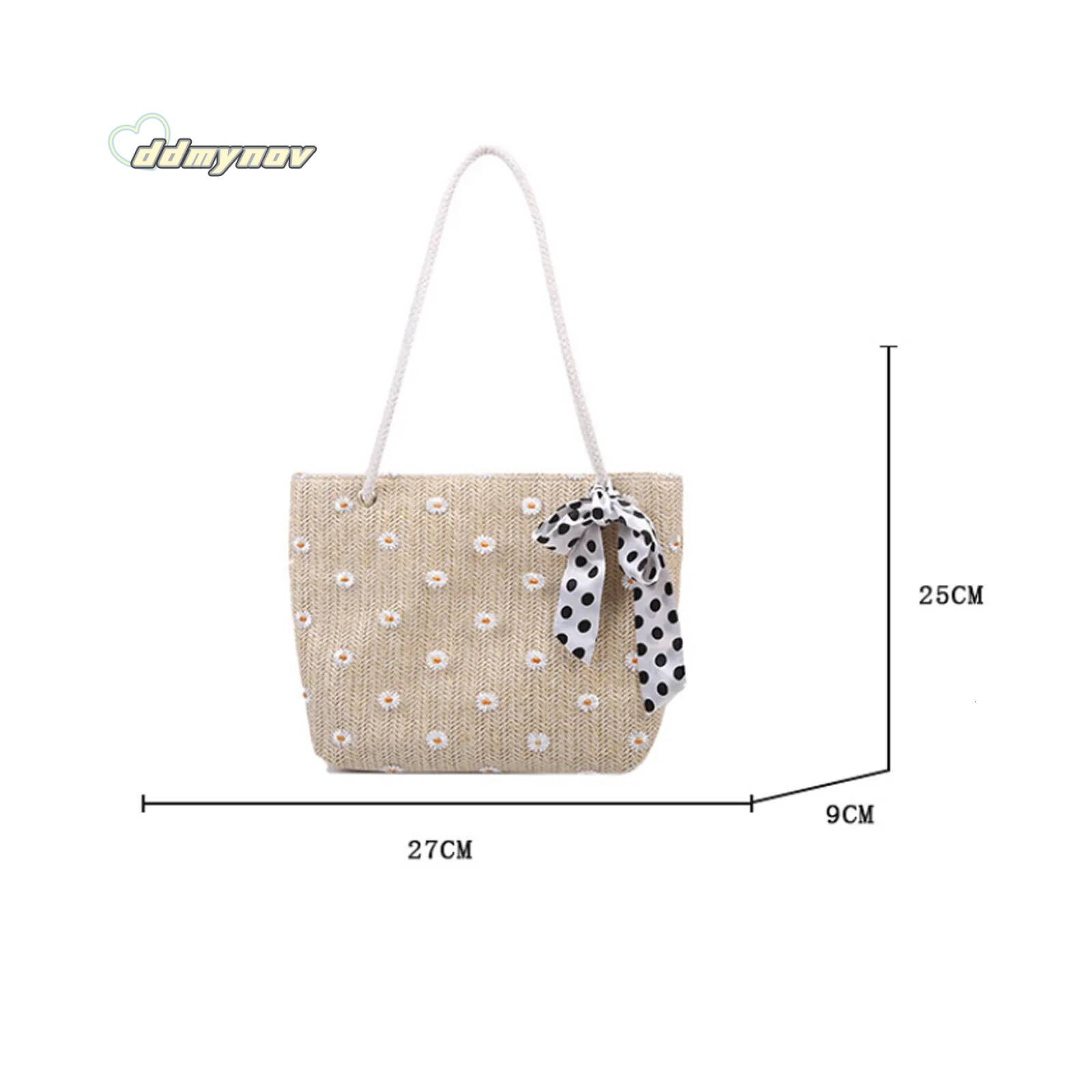 Straw Braided Silk Scarf One-shoulder Handbag Ladies Solid Large-capacity Fashion Simple Handbags Summer Travel Beach Bag ddmynov