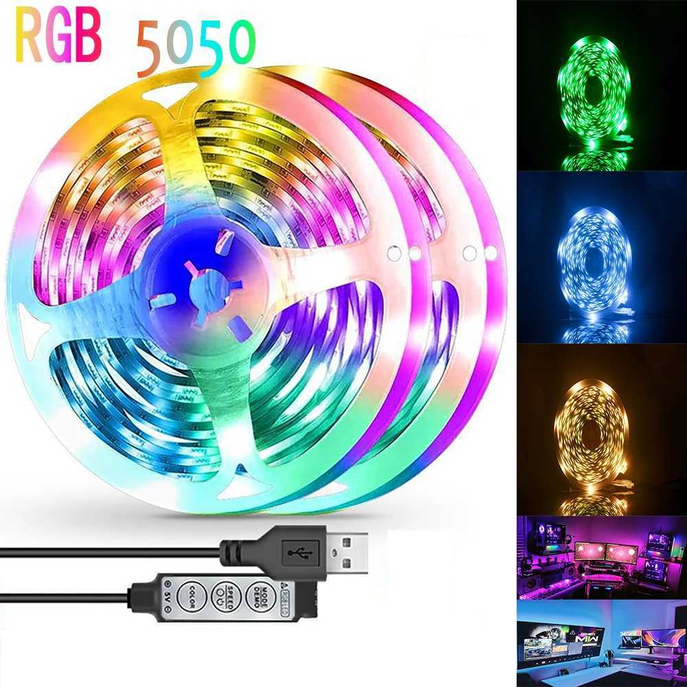 LED Strip Light RGB 5050 5V 3-Key Control Color Changing Light Strip Suitable For Room TV Decoration 16 Million RGB Colors W250526