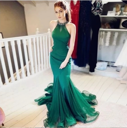 New Womens Wear New Product Round Neck Sleeveless Dress Slim Fit Long Dress