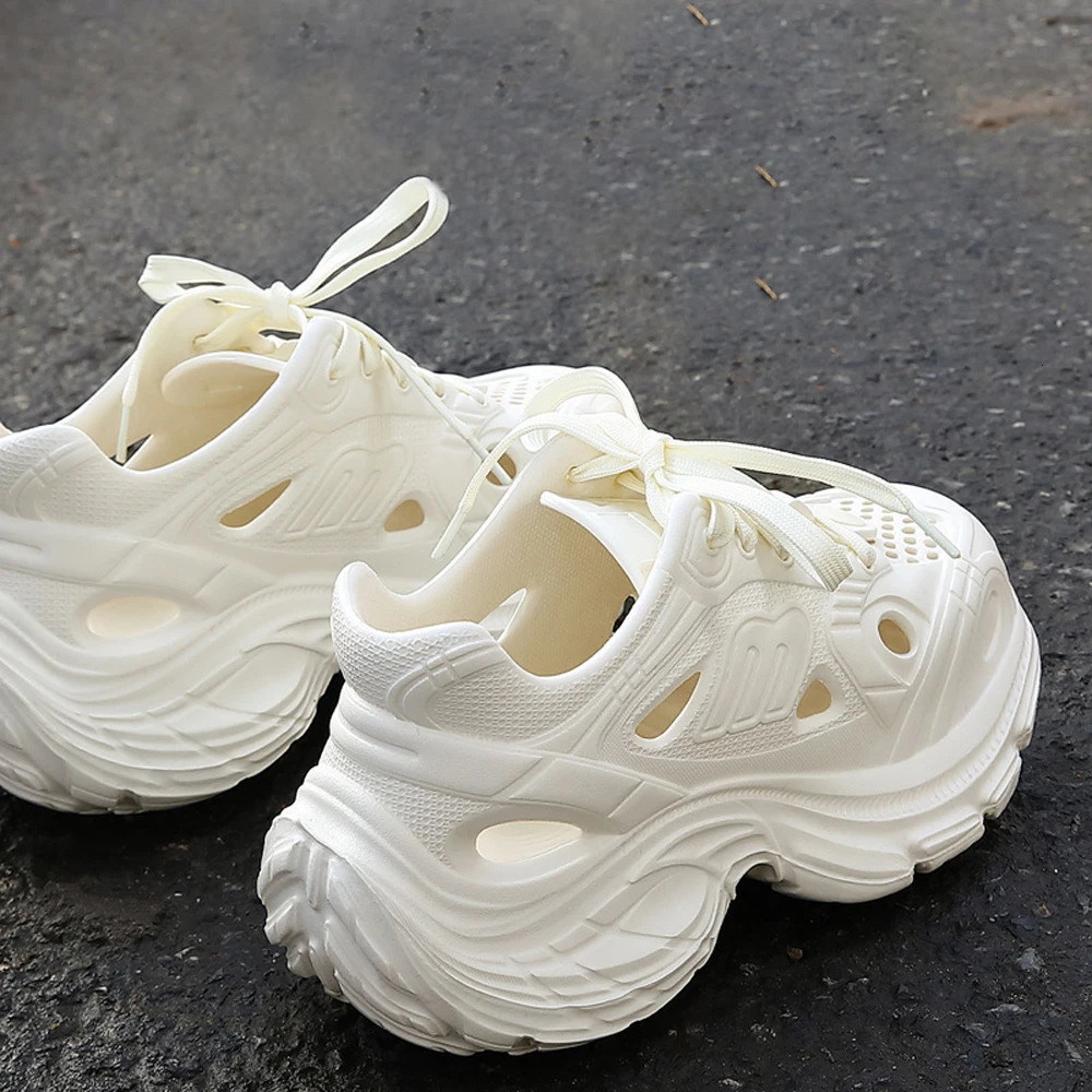 BASATU Hollow Out Breathable Chunky Sneakers Women Summer Fashion Platform Sports Shoes Non Slip Thick Sole Vulcanized Shoes 250526