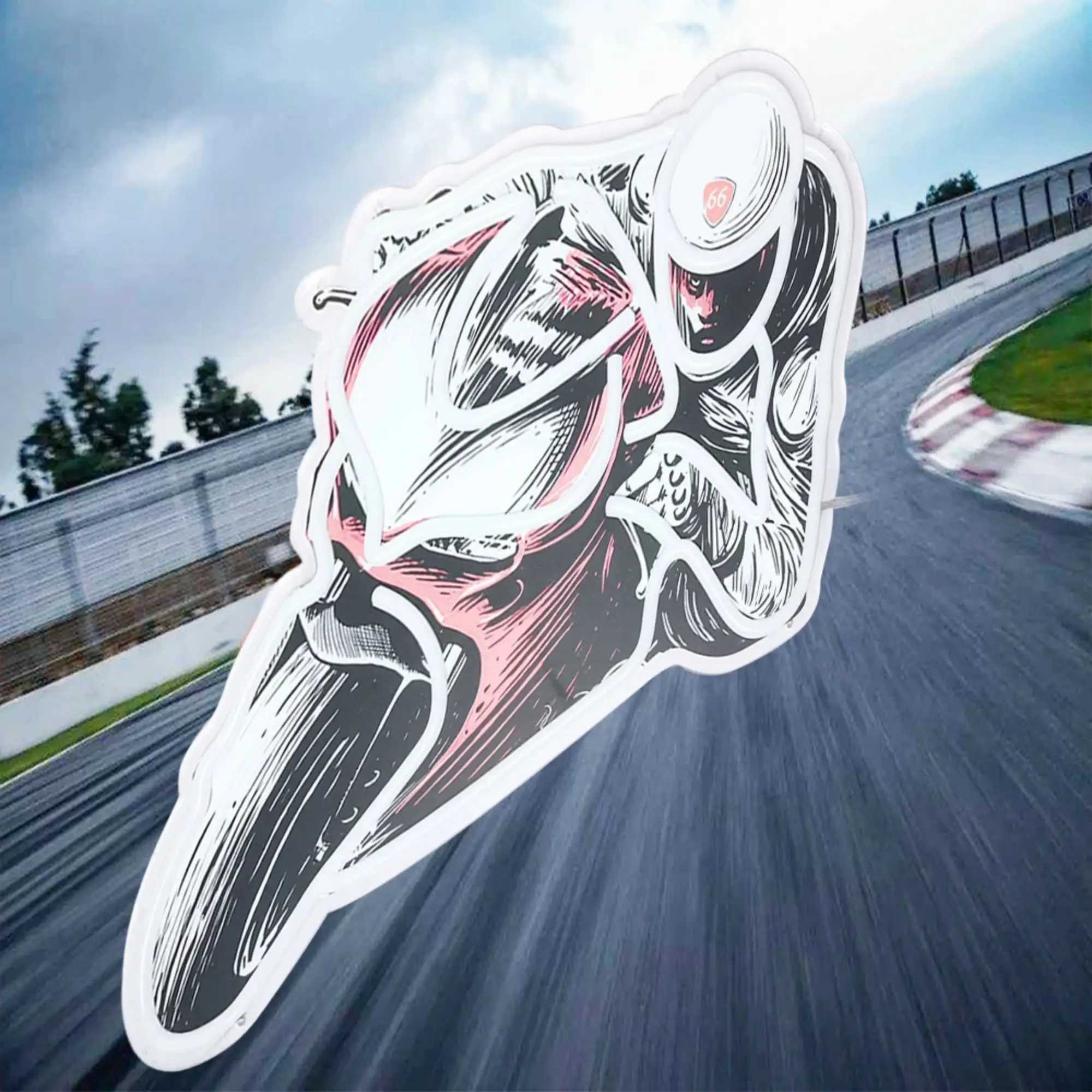 Motorcycle Race Neon Sign USB LED Neon Light Sign for Wall Decor Living Room Bedroom Man Cave Home Party Decor Gift Night Light W250526