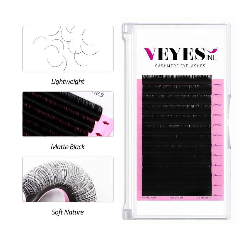 VEYES wholesale Customize Private Label Faux Mink Individual Lashes Supplies Lash Trays Volume Classic Cashmere Eyelash Extension