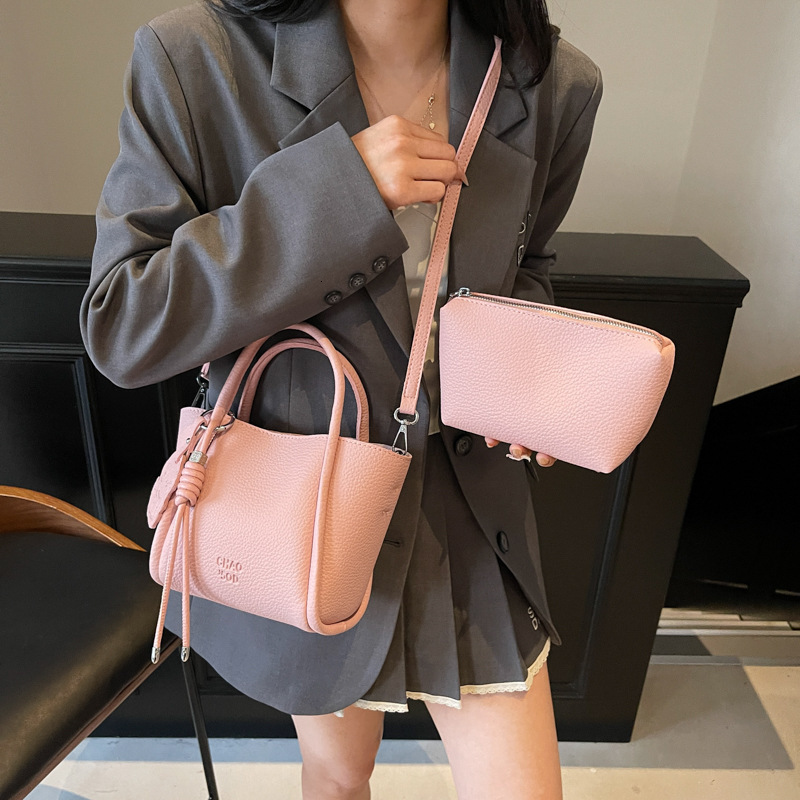New Korean Style Handheld Basket for Women, Niche Versatile Soft Leather Crossbody Bag, Daily Commuter Simple Shoulder Bag