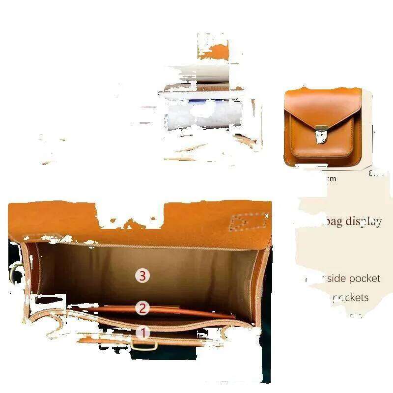 Designer Luxury Designer Luxury Designer Luxury Messenger Handmade First Layer Cowhide Small Soft Leather Mobile Phone One Shoulder Messenger Female B