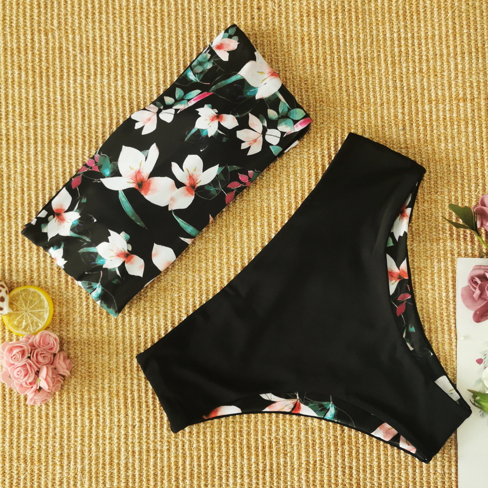 Outdoor Beach Ladies Free Shipping 2025 New Designer Swimsuit Women's Sexy Two-piece Bikini Shoulder Swimsuit